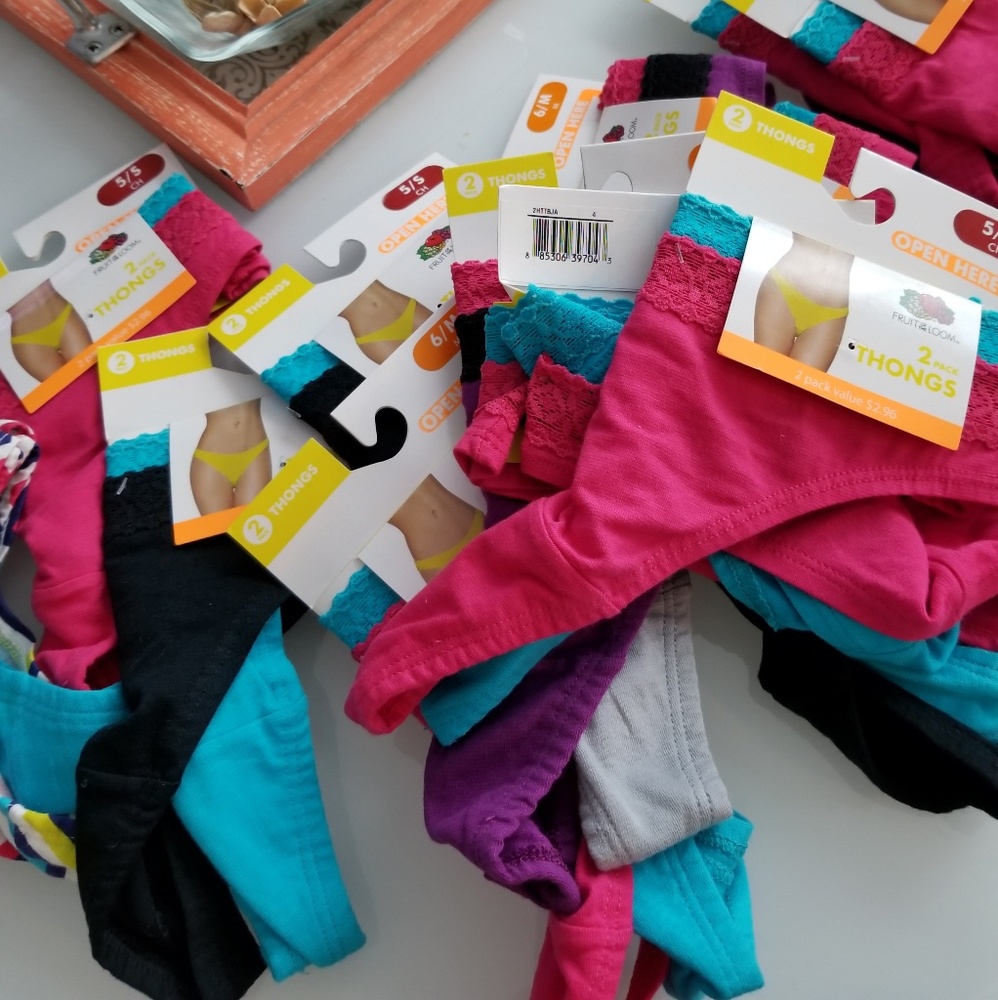 NEW! 6 Pair Thongs‎ Panties Fruit of the Loom